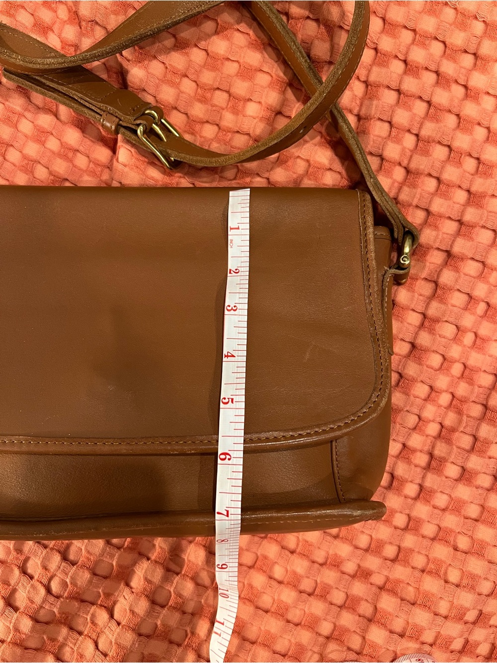 Coach Brown Leather Crossbody Bag with Gold Hardware - Picture 11 of 12